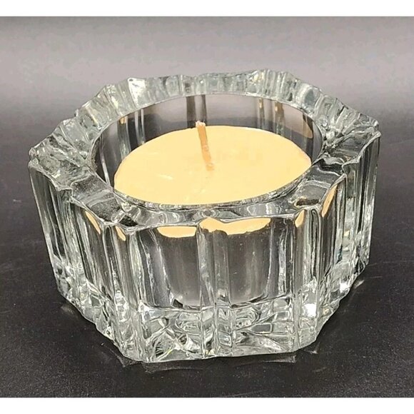 Salt Cellars /Tealight Holders Set of 4 Thick Clear Glass Wedding Shower Display - Picture 3 of 10